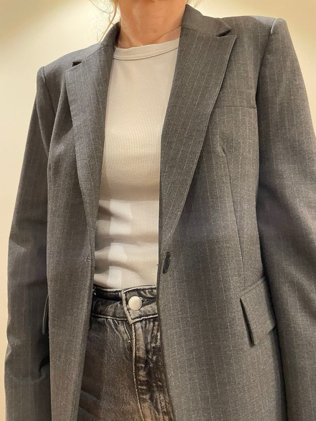 Blazer gris raya diplomática