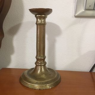 Candeliere vintage arte povera in ottone cm. 16