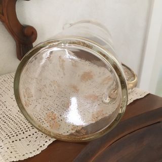 Brocca/caraffa in vetro decorato oro cm.23 vintage