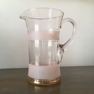 Brocca vetro parzialmente satinato vintage cm.23