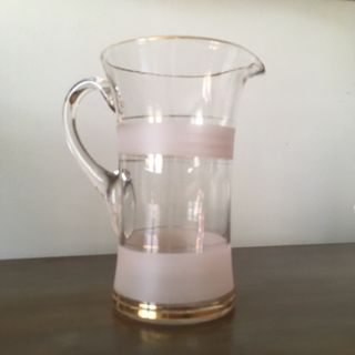 Brocca vetro parzialmente satinato vintage cm.23