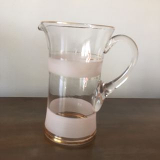 Brocca vetro parzialmente satinato vintage cm.23