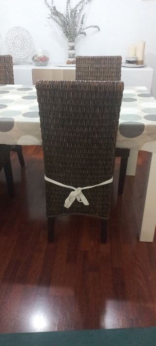 JUEGO DE 4 SILLAS MIMBRE