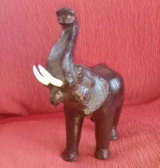 FIGURA ELEFANTE GRANDE PLATA BLANCO TAILANDIA