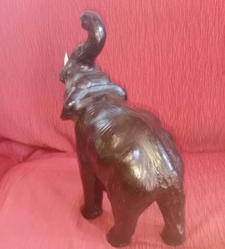 FIGURA ELEFANTE GRANDE PLATA BLANCO TAILANDIA