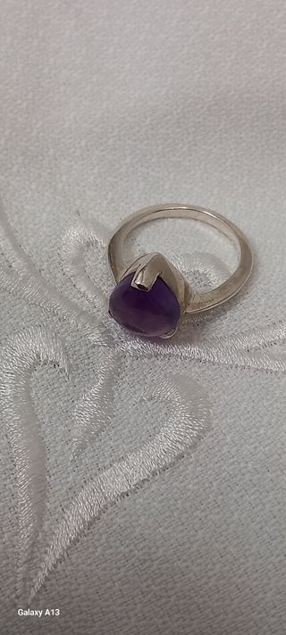 Anillo Plata Ley y Amatista