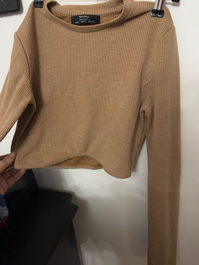 Jersey crop top de Bershka