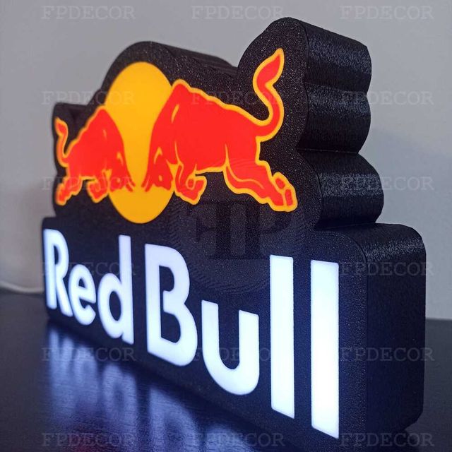 RedBull com LED RGB! Caixa de luz! Decor