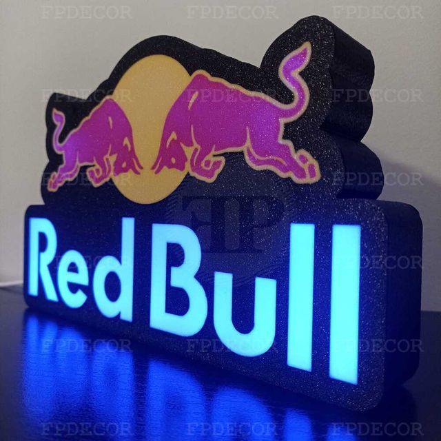 RedBull com LED RGB! Caixa de luz! Decor