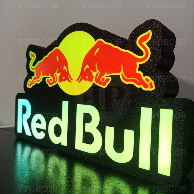 RedBull com LED RGB! Caixa de luz! Decor