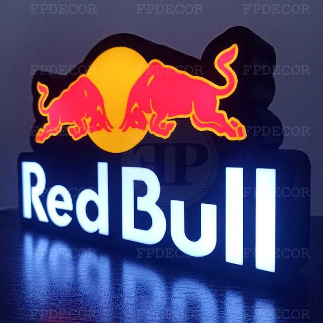 RedBull com LED RGB! Caixa de luz! Decor