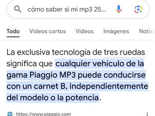 Moto Piaggio 250 cc MP3 año 2008 para carnet a2