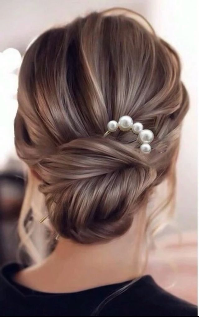 Fermagli per capelli a forma di U in perle