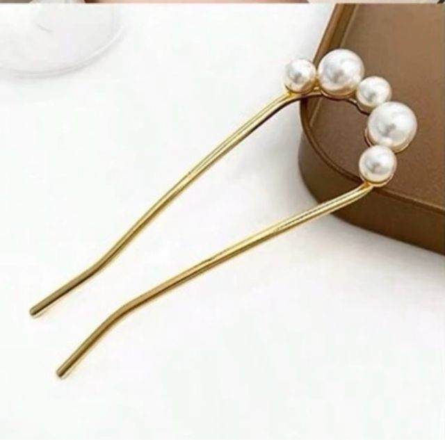 Fermagli per capelli a forma di U in perle