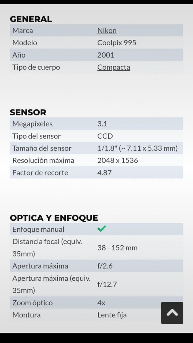 Camara Nikon coolpix E995