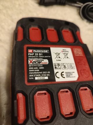 Batería X20V 2Ah más cargador Parkside 