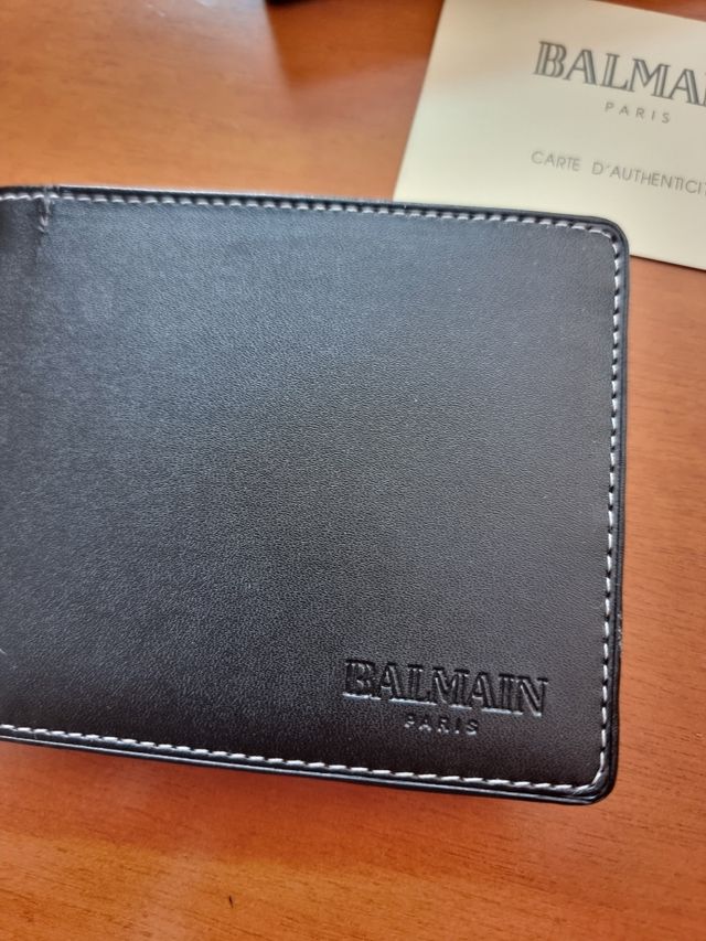 Cartera y llavero Balmain de piel