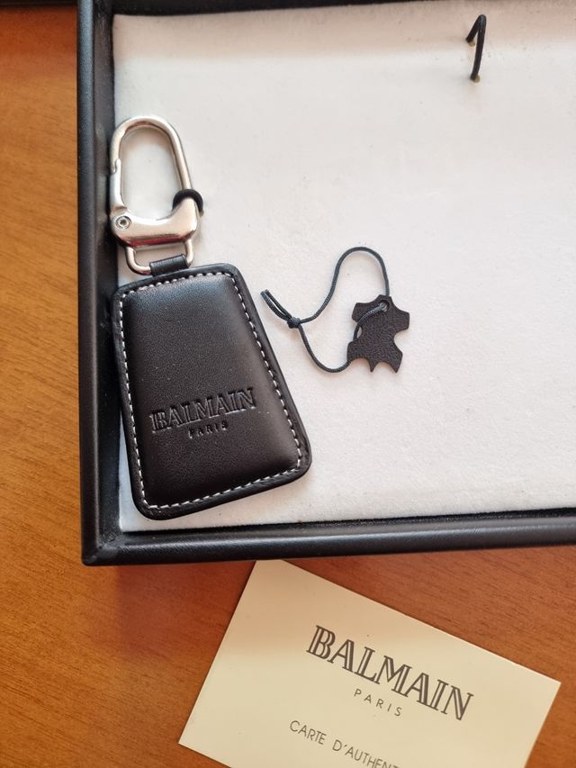 Cartera y llavero Balmain de piel