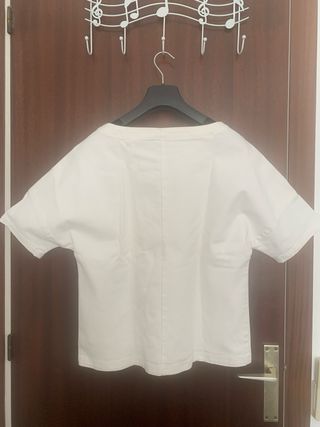 Blusa blanca denim Zara S