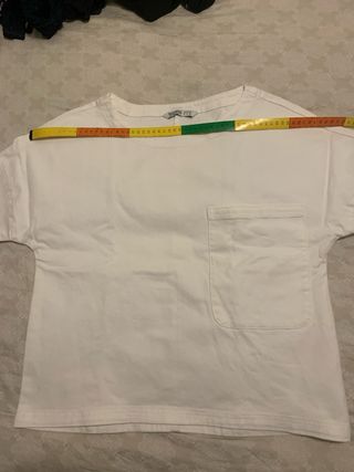 Blusa blanca denim Zara S