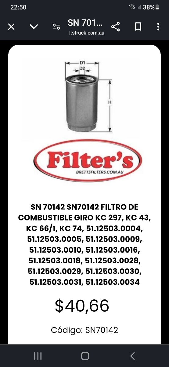 Filtro de gasoil
