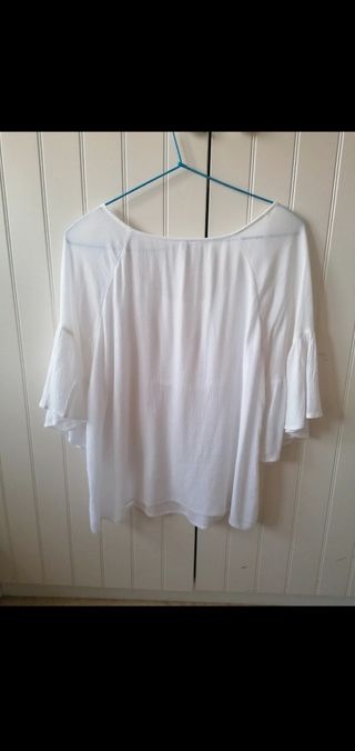 Blusa blanca manga al codo