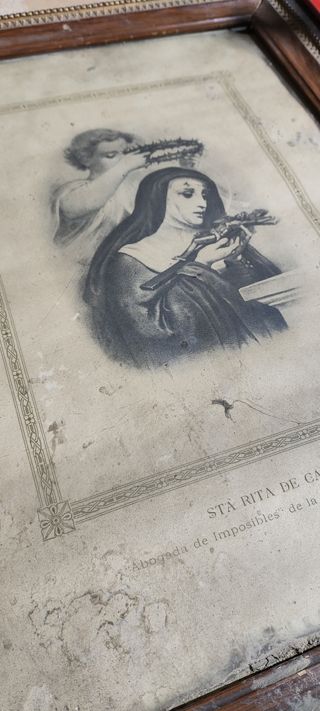 Antiguo cuadro Sta Rita de Casia