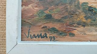 Oleo de Santos Viana. Carretero por los caminos.