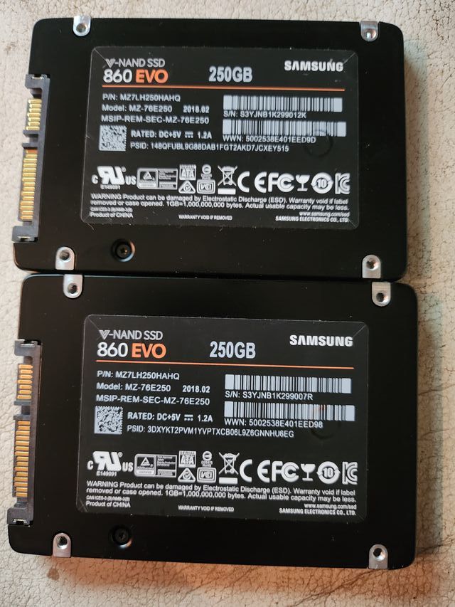 Dos samsung v-nan de 250 gb