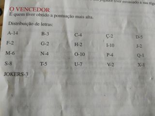 Jogo rummikub de palavras