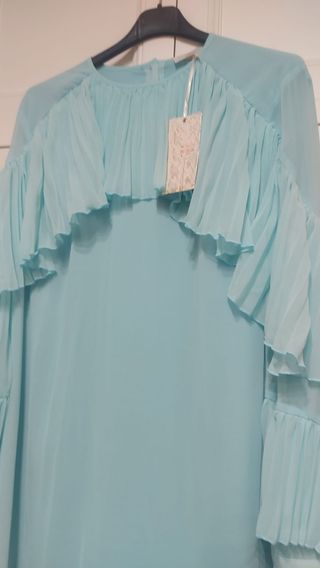 Vestido eventos fiesta ceremonia azul verdoso L-XL