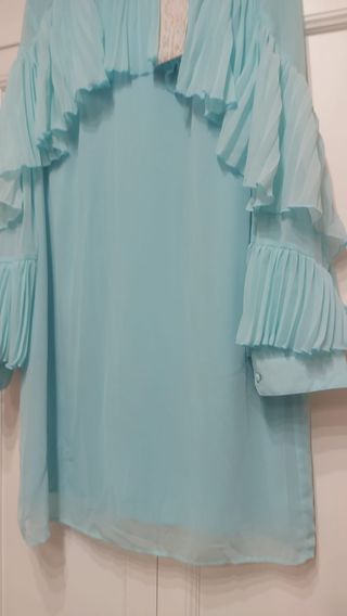 Vestido eventos fiesta ceremonia azul verdoso L-XL