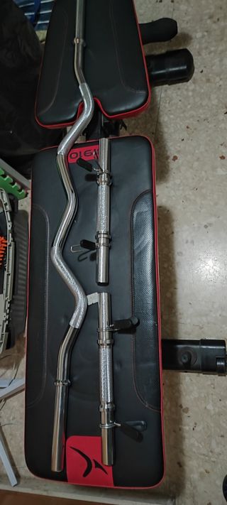 Kit de mancuernas + barra Z + banco