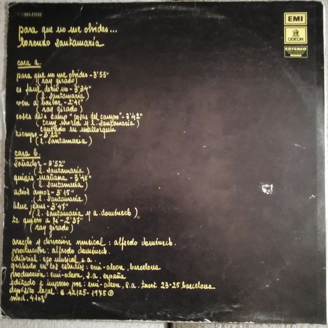 Disco in vinile LP - Lorenzo Santamaría