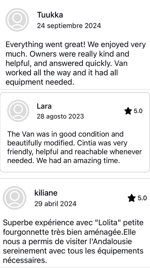 Alquiler furgo camper MÁLAGA OFERTA OTOÑO 75€ día