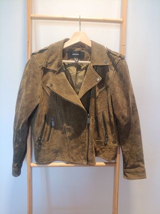 Cazadora biker caqui