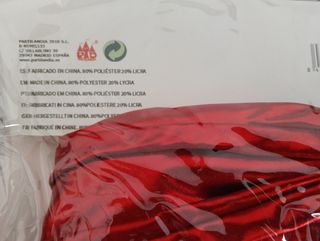Mono rojo metálico mujer para disfraz