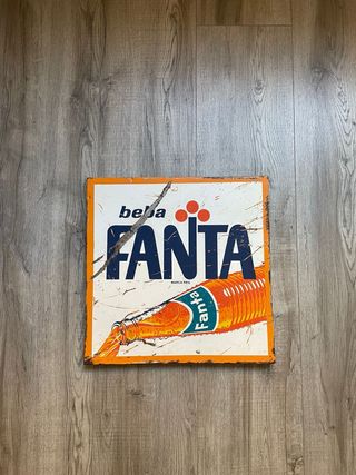 Cartel antiguo FANTA metalico publicidad