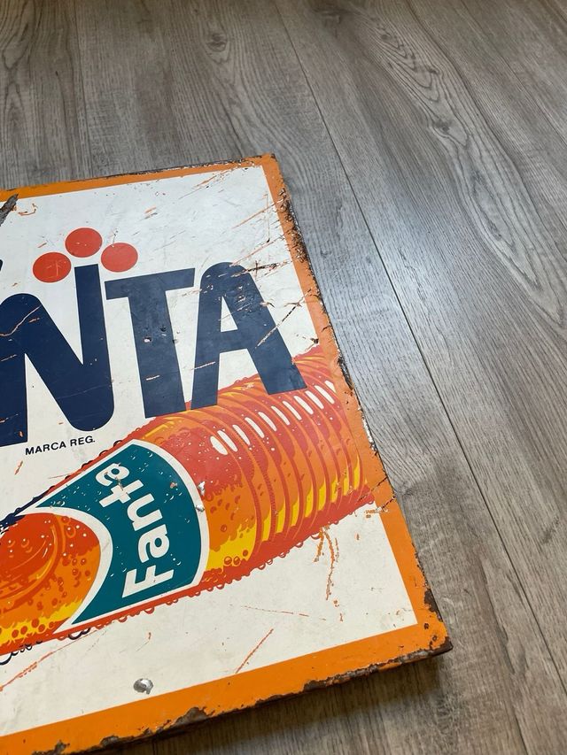 Cartel antiguo FANTA metalico publicidad