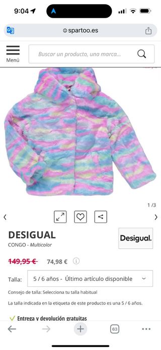 Chaqueta con capucha desigual niña Congo