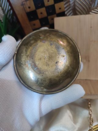 Antiguo "cenicero" bronce moneda de plata