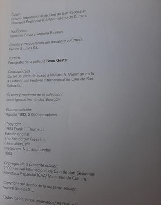 WILLIAM A. WELLMAN FILMOTECA ESPAÑOLA 1993