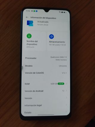 TELEFONO CELLULARE OPPO A73 6GB. 128GB