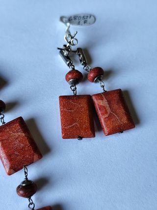 Pendientes de plata y coral