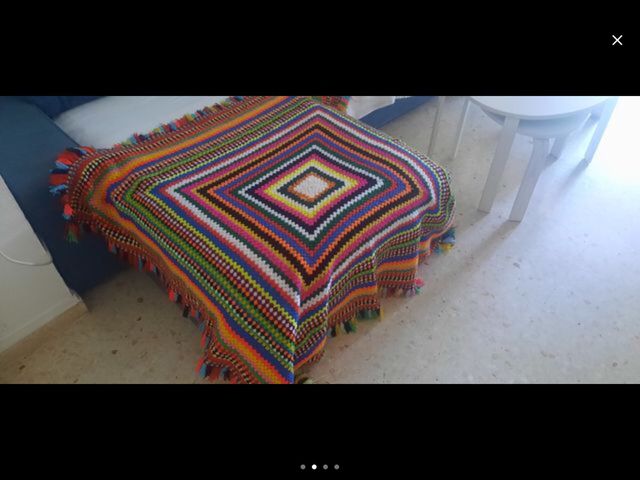 COPERTA ALL'UNCINETTO 130 x 130 VINTAGE