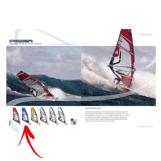 Vela windsurf 5,8 Gaastra Poison Blue/White/Grey