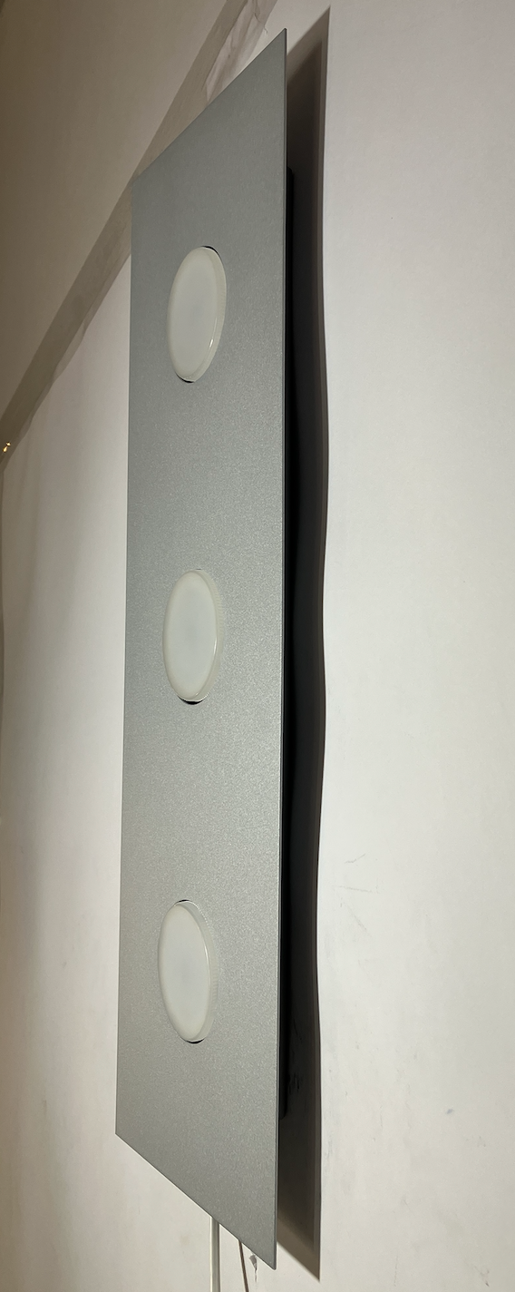 Lampada soffitto lastra metallo grigio