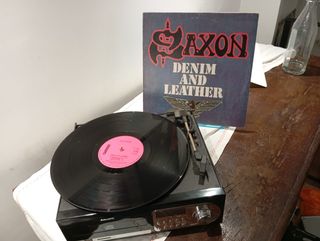 Saxon, Denim and Leather prima stampa