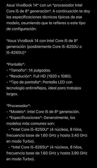 Ordenador ASUS VIVABOOK 14 Core i5 8th Gen