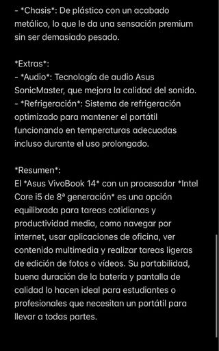 Ordenador ASUS VIVABOOK 14 Core i5 8th Gen